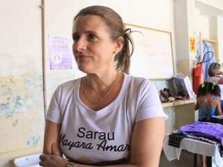 Professores usaram camisetas em homenagem à Mayara Amaral (Foto: Marina Pacheco)