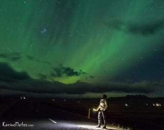 Aurora Boreal, Islândia. (Foto: Karine Matos)