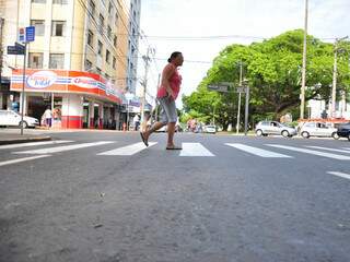 Cruzamento da avenida Afonso Pena com a rua 14 de Julho, local onde Alessandra foi atropelada (Foto: João Garrigó)