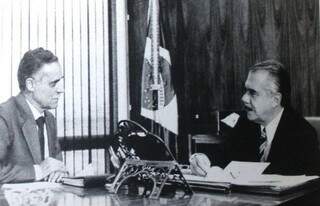Wilson Barbosa Martins em reunião com o então presidente da República, José Sarney (Foto: Arquivo pessoal)