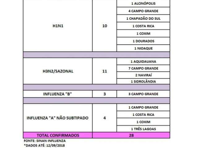 Mortes por gripe em MS s&atilde;o 366% maiores em rela&ccedil;&atilde;o ao ano passado