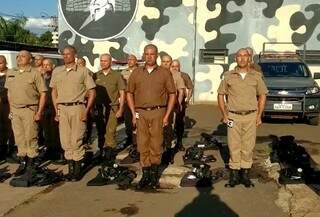 Oficiais durante instrução no Batalhão do Choque na Capital. (Foto: Divulgação)
