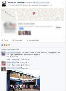 Jovem postou na rede social que estava em um restaurante japonês horas após ter matado a avó. (Foto: Facebook/Reprodução)