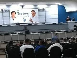 Podemos realizou convenção na noite de sexta-feira, confirmou apoio ao PDT mas descartou indicação de Maia para disputas. (Foto: Divulgação)