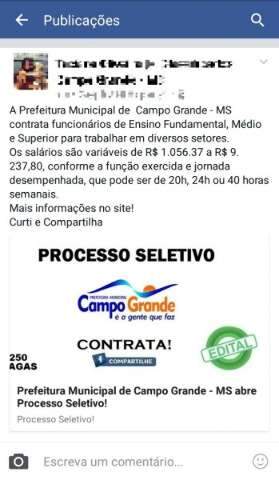 Prefeitura emite nota sobre falso concurso divulgado nas m&iacute;dias sociais