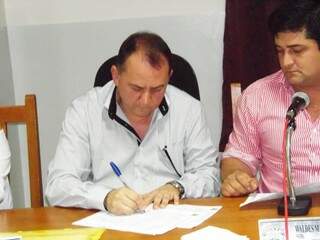 Douglas Gomes no dia em que assumiu cargo, em 2015 (Foto: Arquivo)