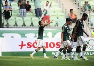 O Palmeiras passou em seu primeiro teste frente à sua torcida no estádio Allianz Parque, em São Paulo, derrotando o clube chinês Shandong Luneng, de virada, por 3 a 1 (Foto: Divulgação)