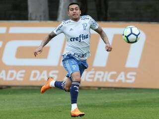 Atacante Dudu no último treino antes de enfrentar o Bahia fora de casa (Cesar Greco/Ag Palmeiras/Divulgação)