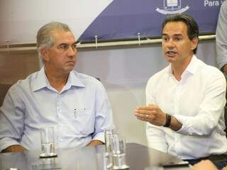 Governador Reinaldo Azambuja (PSDB) e prefeito de Campo Grande, Marquinhos Trad (PSD). (Foto: Marcos Ermínio/Arquivo).
