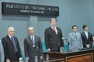 Autoridades durante solenidade que oficializa desmembramento da Vara de Execução Fiscal (Foto: Marcelo Calazans)