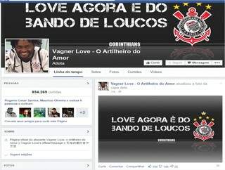 O atacante Vagner Love publicou em seu perfil do Facebook, a foto com a camisa do Corinthians e com a inscrição “Love agora é do bando de loucos”. (Foto: Facebook/Reprodução)