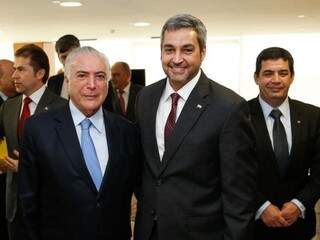 Michel Temer e Mario Abdo Benítez durante encontro no Palácio do Planalto (Foto: Cesar Itiberê/PR)