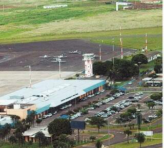 Vista espacial do Aeroporto Internacional de Campo Grande