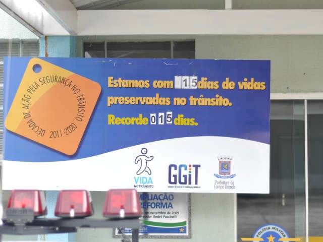  Tr&acirc;nsito registra 15 dias sem morte pela 1&ordm; vez desde que placar foi criado