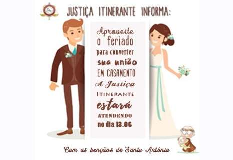 Famosa por casamentos, Justiça Itinerante funcionará no dia de Santo Antônio 
