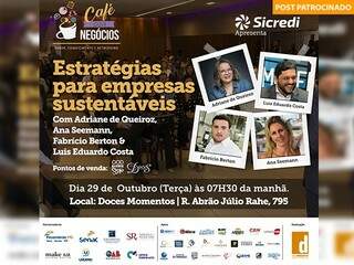 Caf&eacute; com Neg&oacute;cios apresenta Estrat&eacute;gias para empresas sustent&aacute;veis