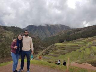Depois de cinco anos de namoro, não foi surpresa para Laura a ida ao Peru para ver o Flamengo. (Foto: Arquivo Pessoal)