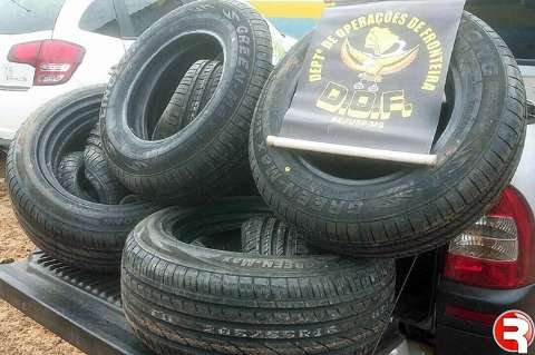 DOF apreende pneus contrabandeados avaliados em R$ 13 mil