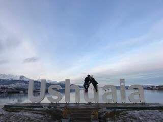 A parada mais longa da viagem aconteceu em Ushuaia, onde o casal ficou três dias.