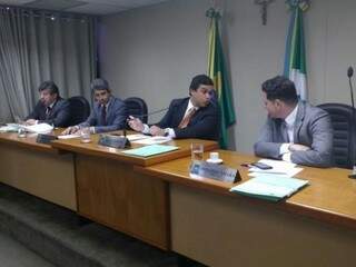 Da esquerda para direita, Lídio Lopes, PEN, Rinaldo Modesto e Beto Pereira, PSDB e Renato Câmara, PMDB. (Foto: Leonardo Rocha).