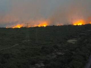 O fogo forma uma faixa de área queimada que chega a 50 km (Foto: Chico Ribeiro)