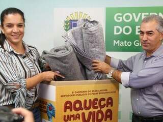 Primeira-dama, Fátima Azambuja, e governador do Estado, Reinaldo Azambuja. (Foto: Marcos Ermínio)