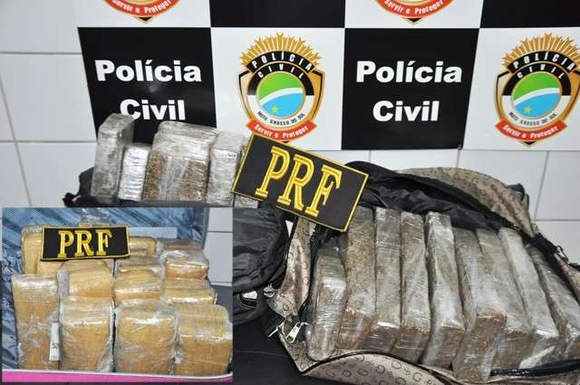 Mulher e adolescente s&atilde;o presas com 35,1 kg de maconha na BR-163