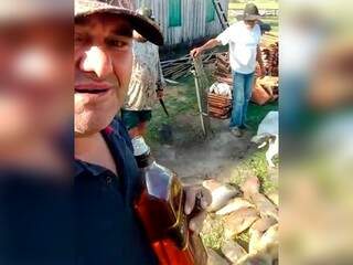 Take do vídeo postado pelo pescador nas redes sociais. (Foto: Reprodução redes sociais)