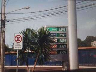 Valor do litro da gasolina subiu para R$ 3,59, em postos de combustíveis de Campo Grande. (Foto: Direto das Ruas)