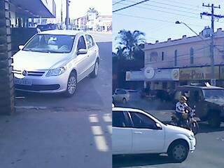 Carros foram estacionados de maneira irregular em frente a conveniência (Repórter News: Carlos José) 