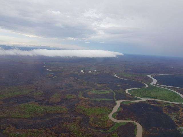 Chuvas de at&eacute; 70 mm apagam fogo no Pantanal e Bombeiros monitoram &aacute;rea