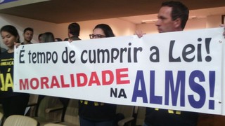 Aprovados realizaram uma mobilização sobre o tema, no final de junho na Assembleia (Foto: Leonardo Rocha)
