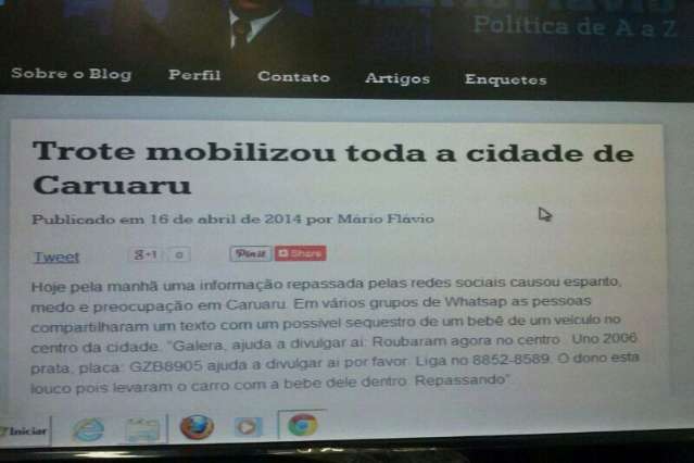 Trote de falso roubo de carro com beb&ecirc; dentro mobiliza pol&iacute;cia na Capital