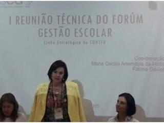 Secretária Estadual de Educação participou de reunião em SP. (Foto: Divulgação)