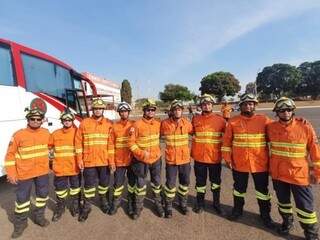 Na primeiro reforço, os 34 bombeiros do Distrito Federal chegaram a MS em setembro (Foto: Divulgação)