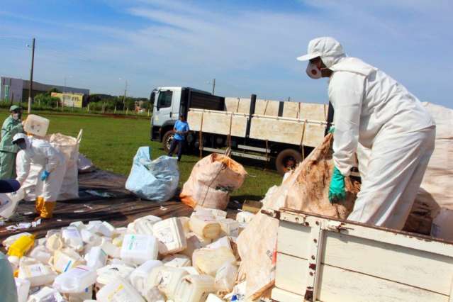 Em um dia, ponto de coleta recolhe dez mil embalagens de agrot&oacute;xico