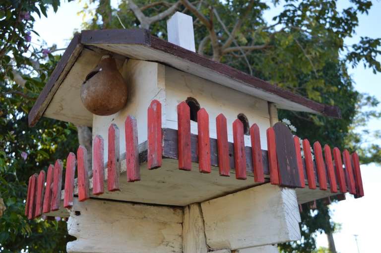 Cabaça e casinha de madeira são ninhos arranjados por Tiburcio. (Foto: Thailla Torres)