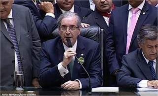Com 267 votos, o deputado federal Eduardo Cunha (PMDB-RJ) foi eleito presidente da Câmara dos Deputados em sua 55ª Legislatura. (Foto: Reprodução TV Câmara)