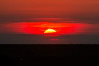 Pôr do sol visto em Sonora (Foto: Henrique Kawaminami)
