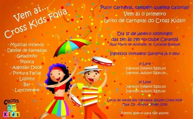 Cross Kids traz F&eacute;rias Radicais e pr&eacute; carnaval para os mini atletas