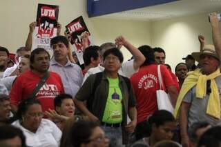 Sindicalistas lotaram a Câmara na semana passada (Foto: Cleber Gellio)
