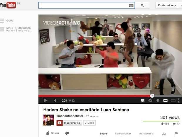 Luan Santana reproduz no escrit&oacute;rio o fen&ocirc;meno viral Harlem Shake