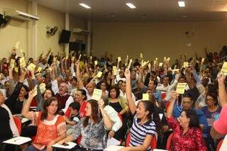 Professores no sindicato: salário em Mato Grosso do Sul é o melhor do país. (Foto: Fernando Antunes/Arquivo)