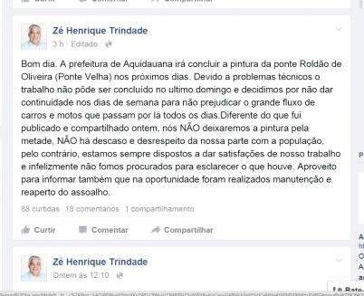 Ap&oacute;s repercuss&atilde;o de not&iacute;cia, prefeito decide terminar pintura de ponte