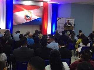 Ernesto Villamayor fala em ato que marcou inauguração do sistema de monitoramento em Pedro Juan (Foto: Porã News)