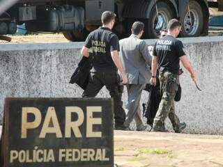 Movimentação na sede da PF em Campo Grande, durante uma das operações deflagradas pela superintendência local (Foto: Marcos Ermínio/Arquivo)