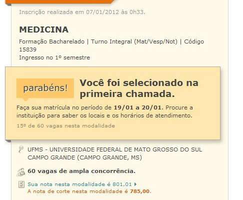  Medicina mant&eacute;m a tradi&ccedil;&atilde;o de curso mais dif&iacute;cil de entrar em MS