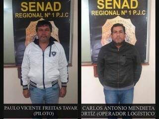 O brasileiro e o paraguaio presos na operação da Senad (Foto: Divulgação/Senad)