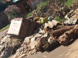 Sofá, galhos e até materiais de refugo em construções são jogados no local pelos vizinhos. (Foto: Direto das Ruas) 