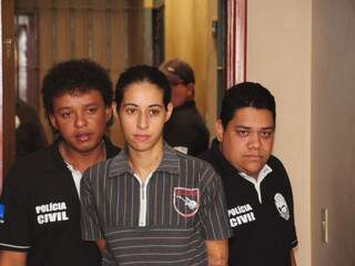 Dayane, mulher de Rafael, acusada de participação no sequestro seguido de morte. (Foto: Rodrigo Pazinato)